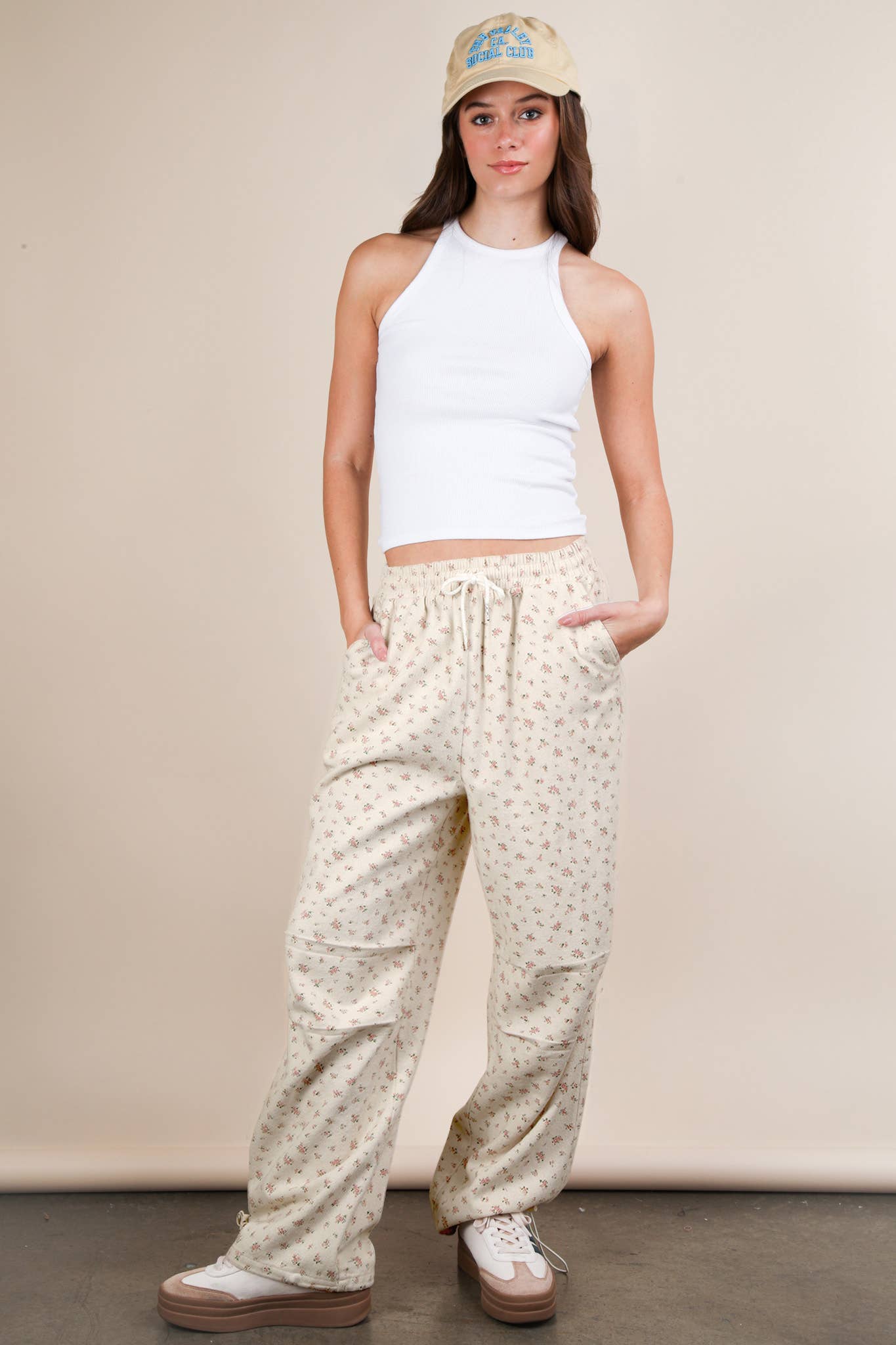 The Petal Patch Linen Parachute Pants