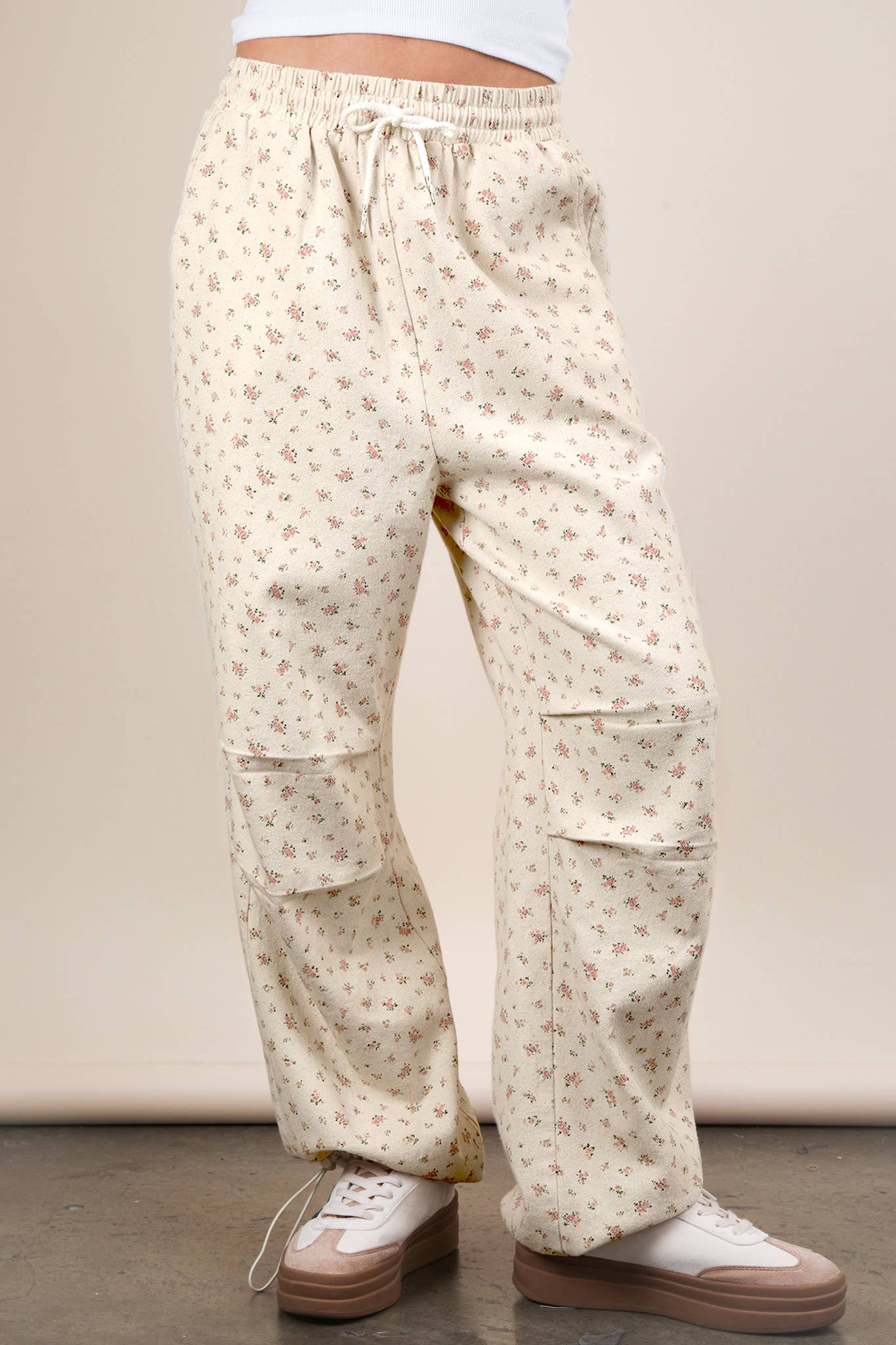 The Petal Patch Linen Parachute Pants