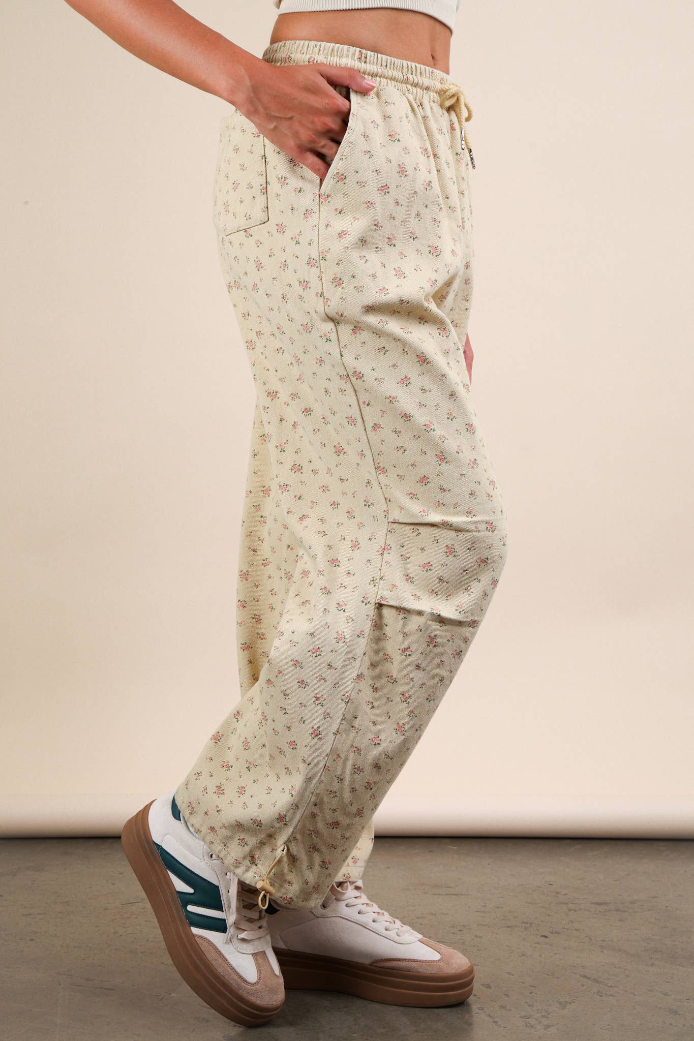 The Petal Patch Linen Parachute Pants