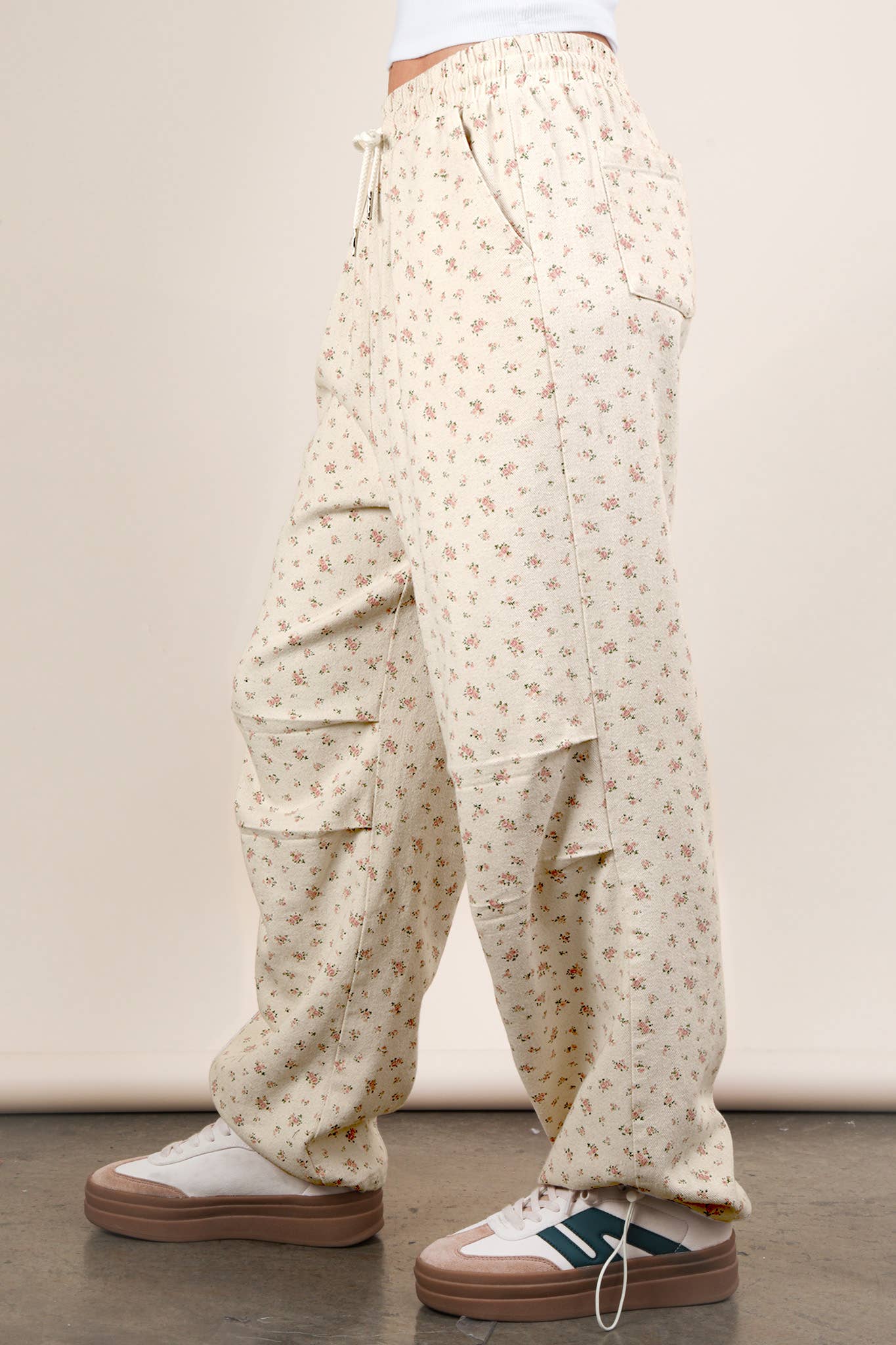 The Petal Patch Linen Parachute Pants