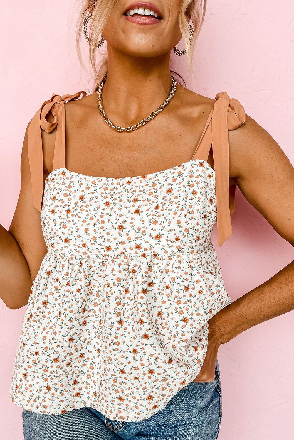 Floral Tie-Strap Top