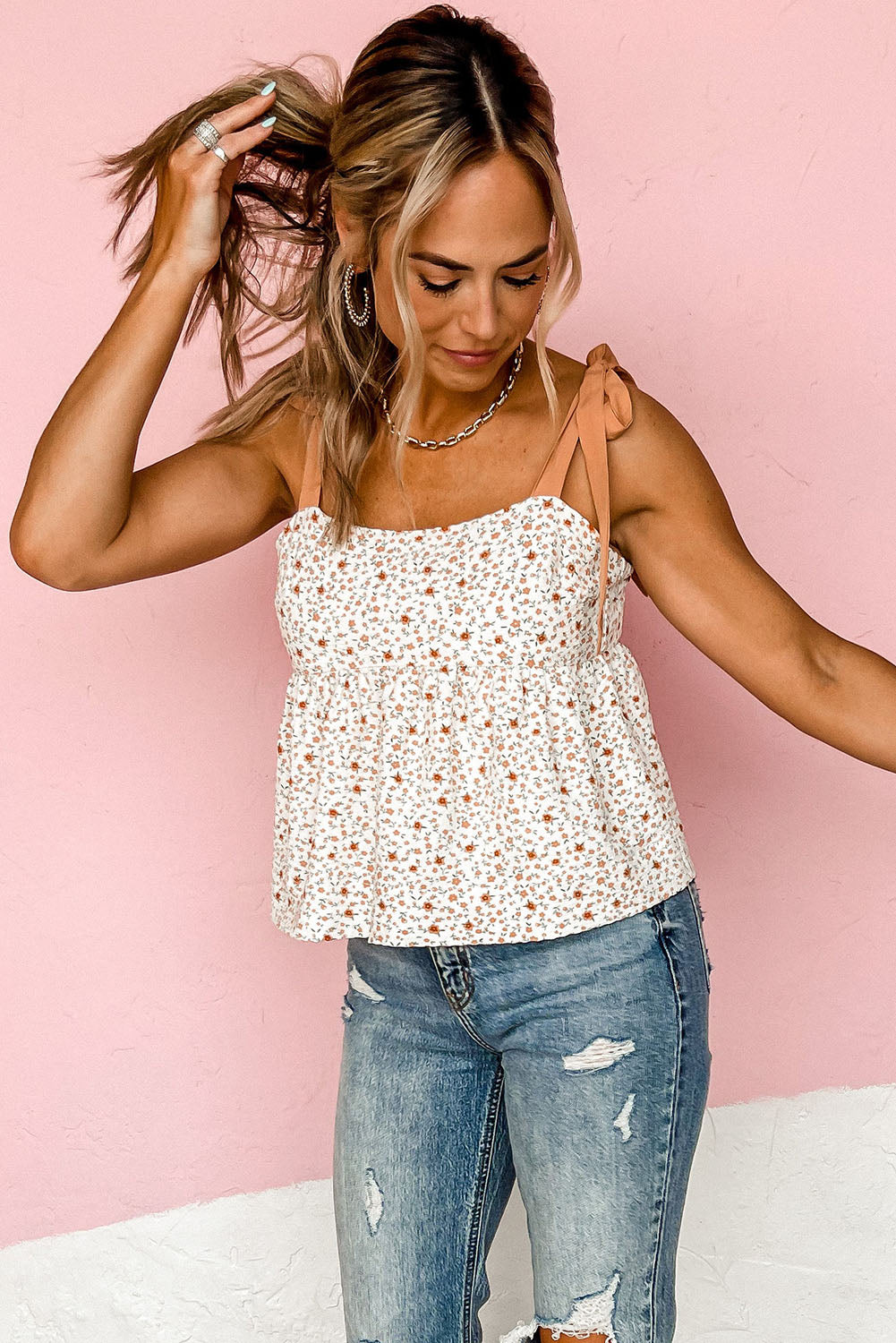 Floral Tie-Strap Top