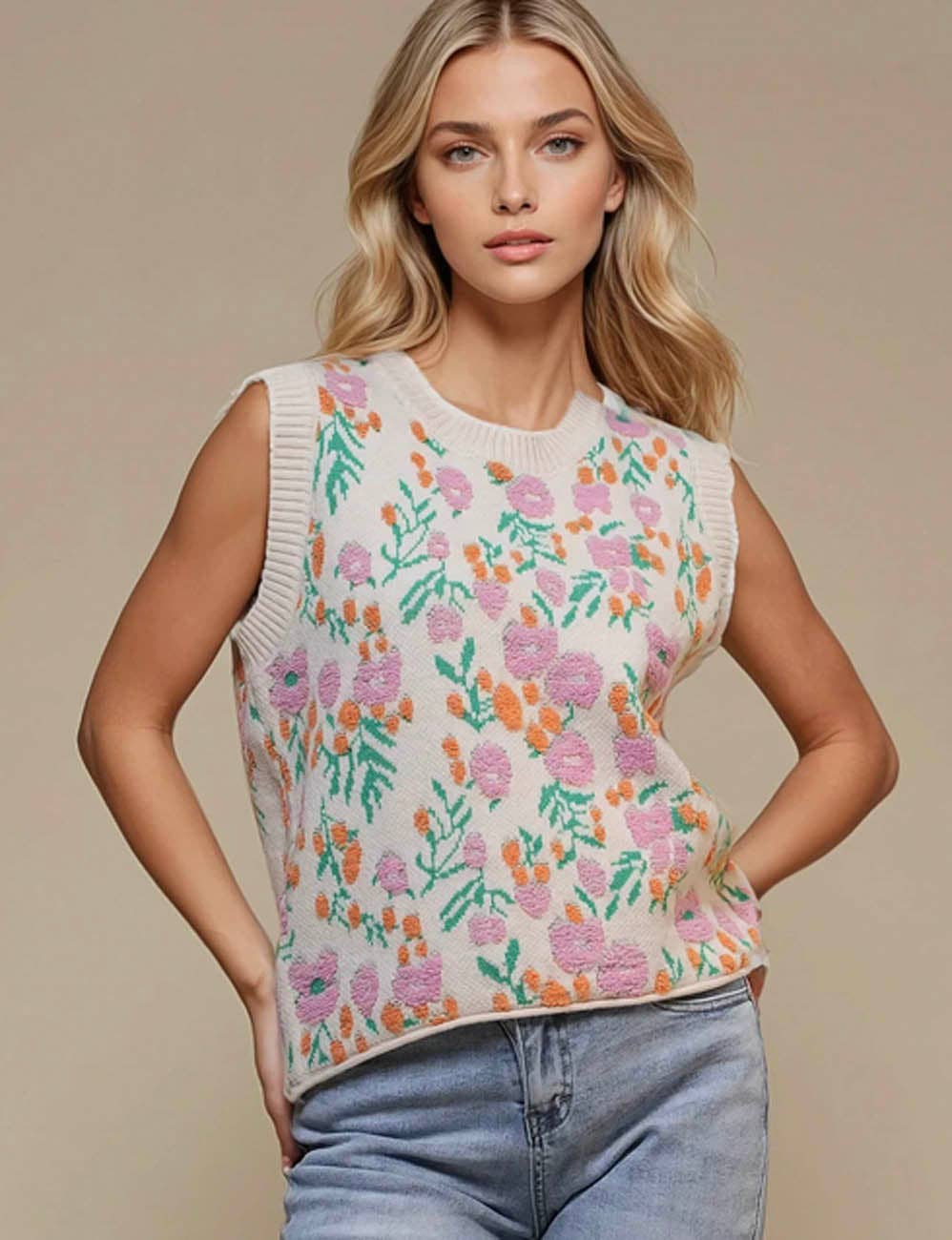 The Meadow Knit Sleeveless Sweater Vest