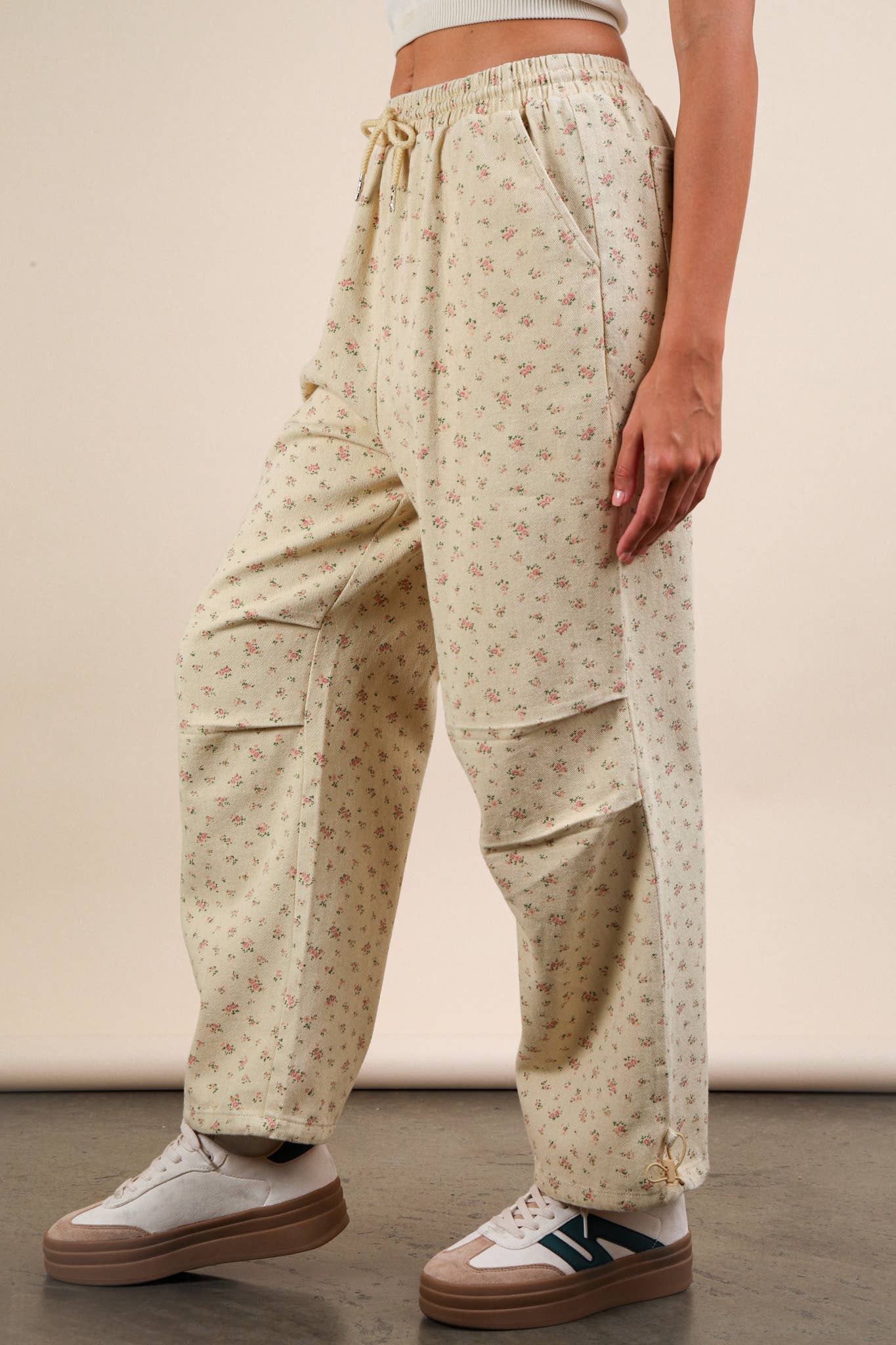 The Petal Patch Linen Parachute Pants